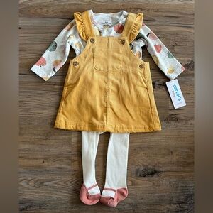 Carters Corduroy Dress with Shirt and Leggings NWT